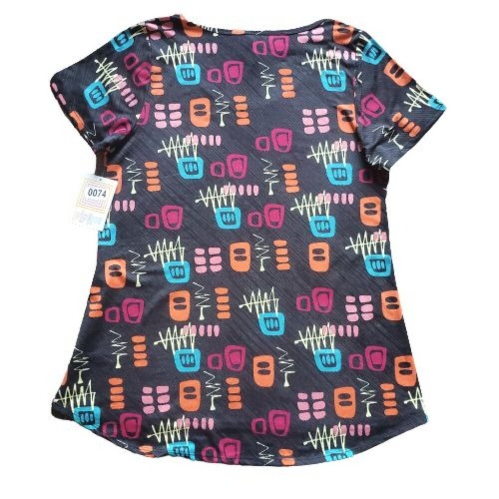 LulaRoe‎ Women's Short Sleeve Multicolor Print Classic T-Shirt Size Medium NWT - Picture 3 of 9